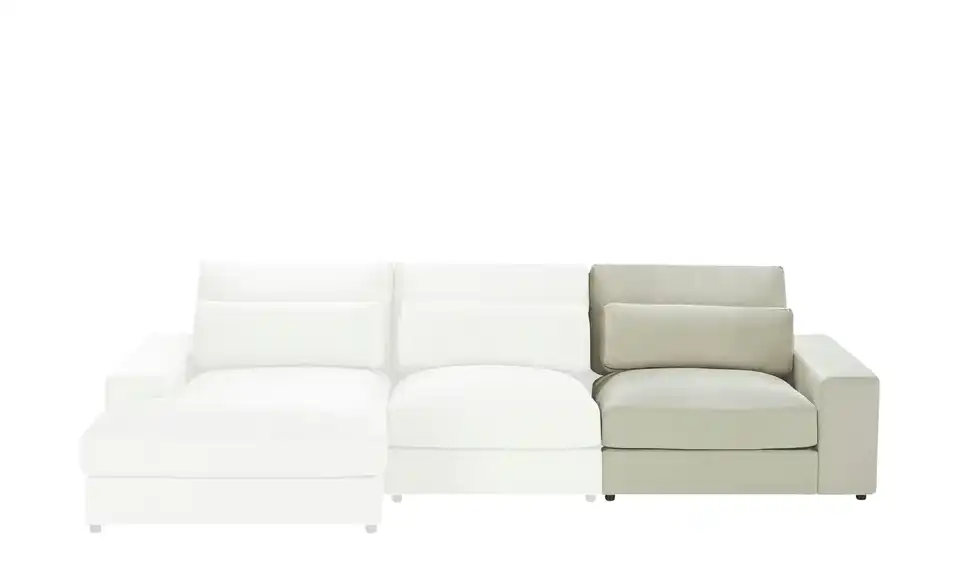 Element Branna Beige Samt mit Armlehne rechts
