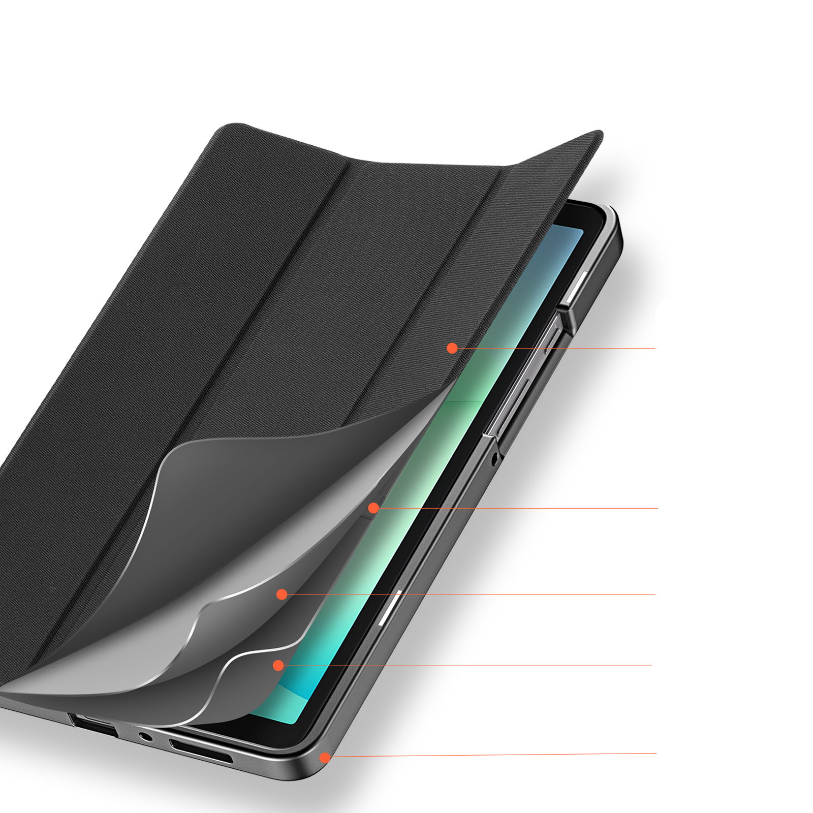 Samsung Galaxy Tab A11 / A9 Tasche Smart Cover Hülle Stoff Design - Rosa