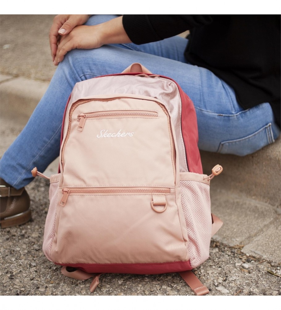 Skechers Mochila S985 rosa metalizado -23x40x17 cm-