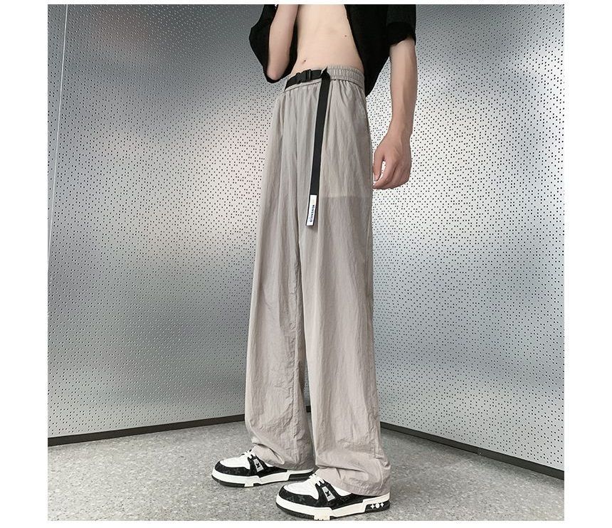 emeisa - Effen trainingsbroek met rechte pijpen en elastische taille