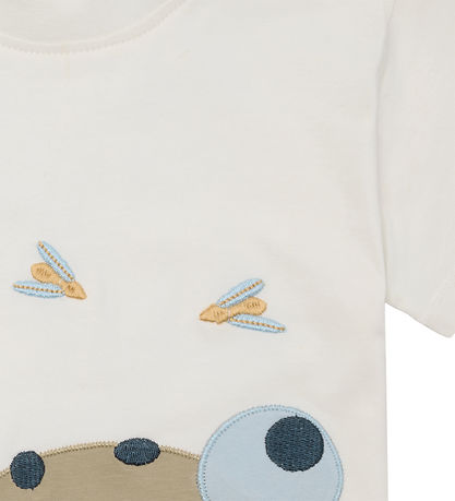 Hust and Claire T-Shirt - Anton - Ivory m. Tasche