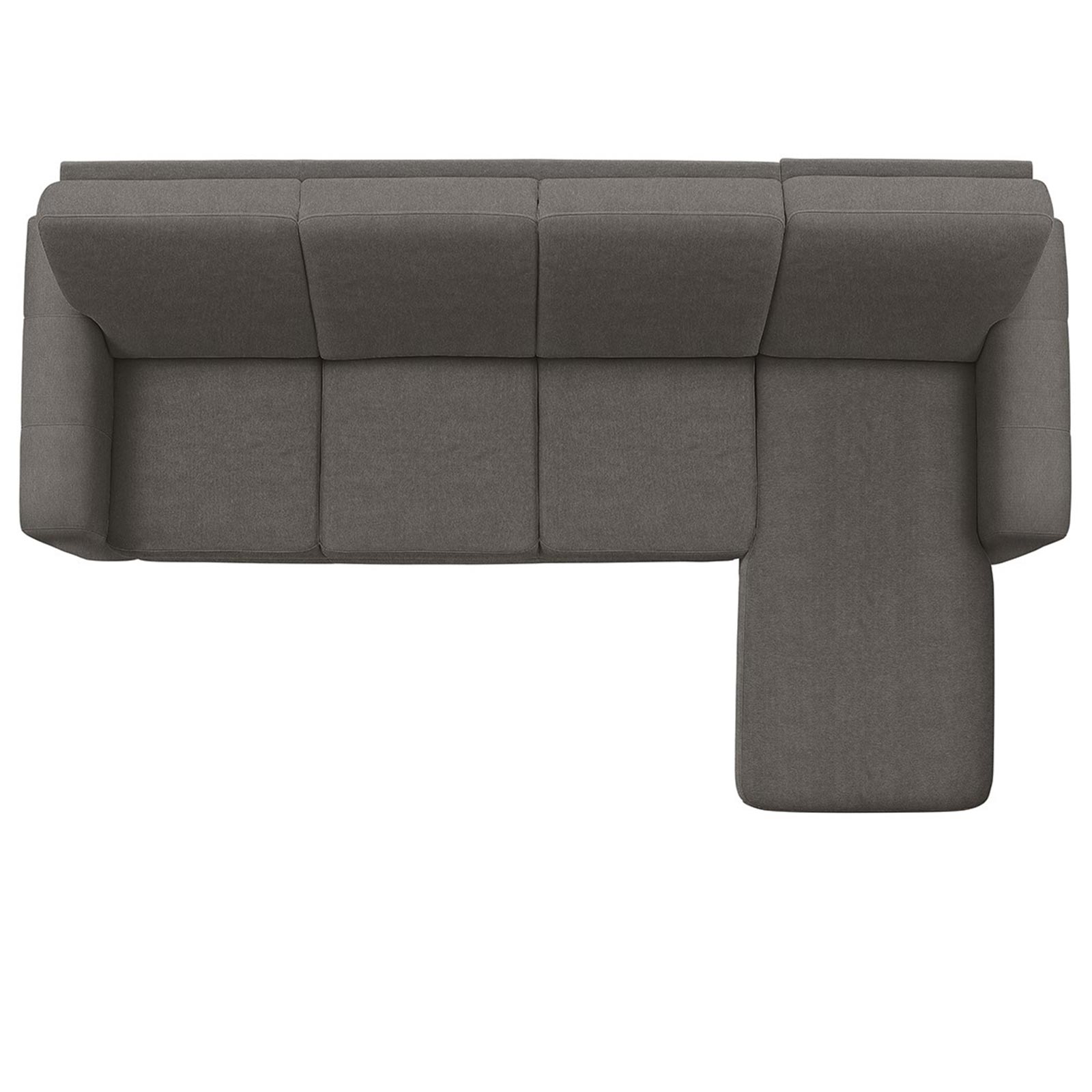 polsterpower Ecksofa - Belle grey - Basismodell - Recamiere rechts