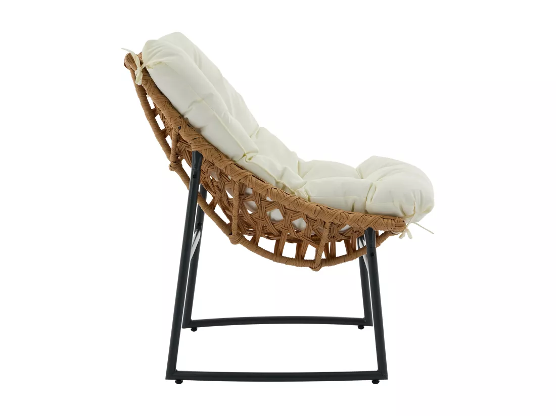 Salon de jardin en résine tressée : 1 canapé 2 places, 2 fauteuils et une table basse - Naturel clair - JONAH de MYLIA