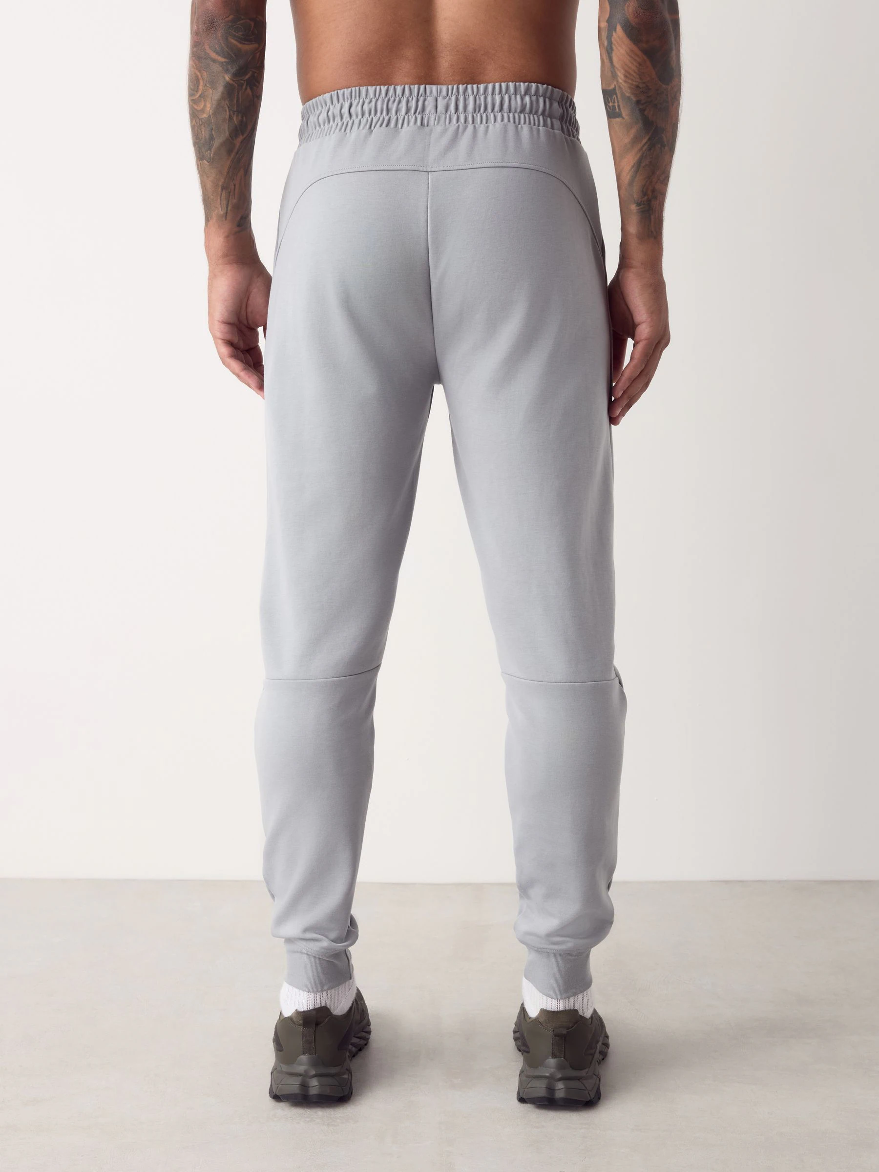 Ice grey - Sport- en vrijetijdsjoggingbroek met boorden