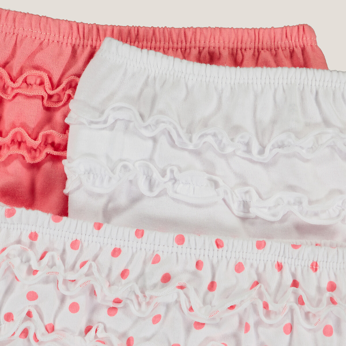 COLEÇÃO LA REDOUTE<br>Conjunto de 3 calcinhas com babados nas costas