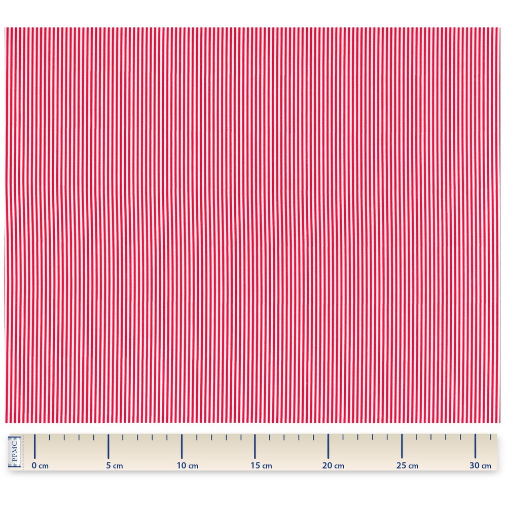 Tissu Coton Au Mètre Ex2225 Mini Rayures Rouges