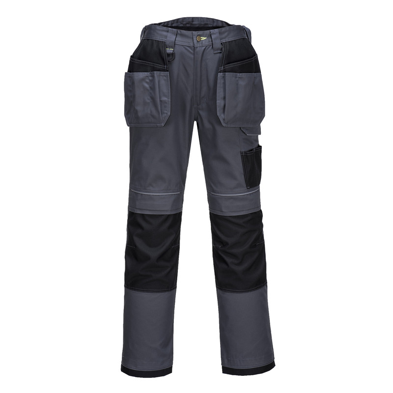 Portwest Urban werkbroek met holsterzakken en kniezakken + gratis kniestukken 54 grijs/zwart