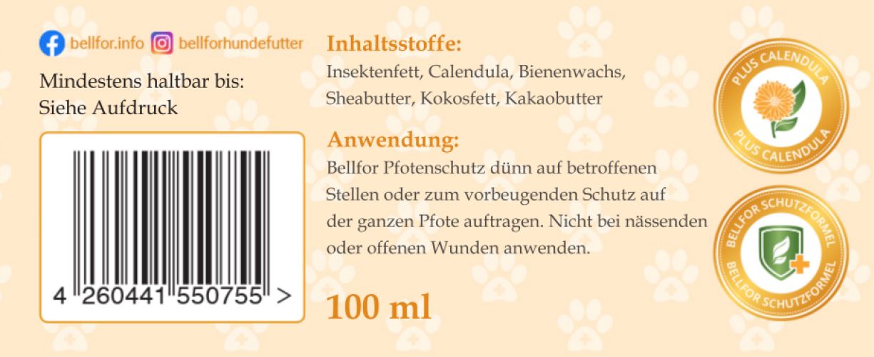 Bellfor Pfotenschutz Salbe natürlich für Hunde