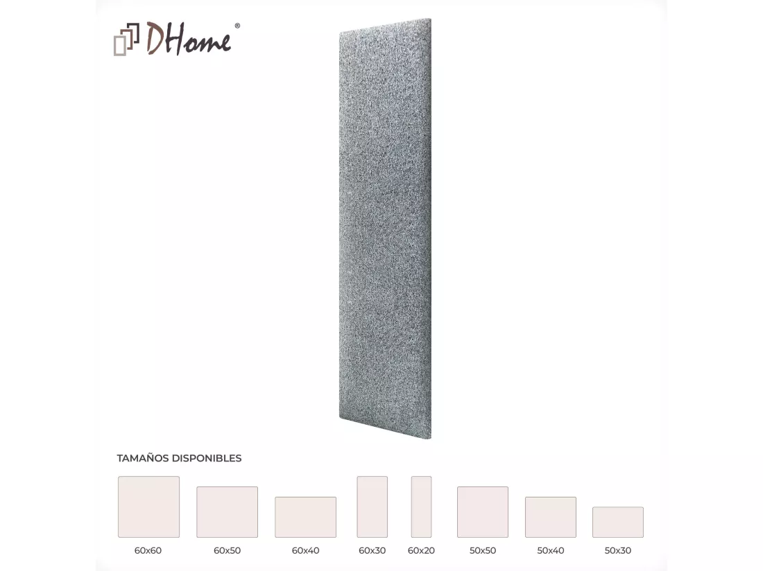 DHOME Lot de 1 Panneaux muraux en tissu auto-adhésifs Panneaux muraux absorbants acoustiques Protection contre les chocs (Gris perle, 60x30cm, x1)