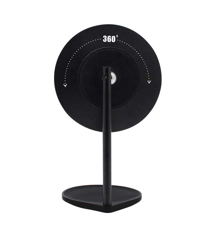 MQBeauty - Espelho de toucador preto recarregável com iluminação LED regulável