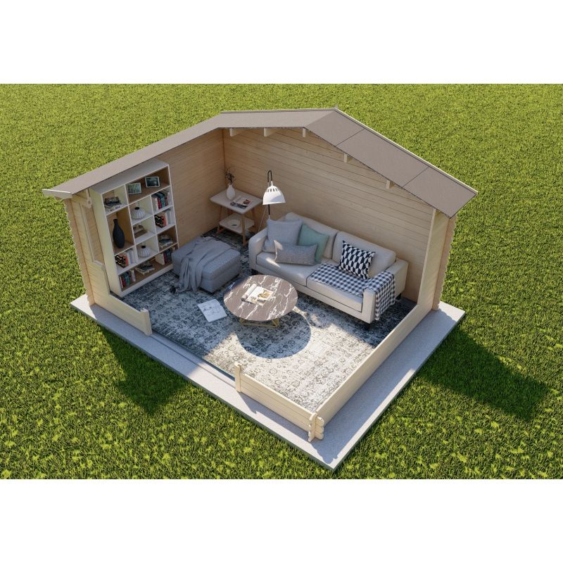 Abri de jardin tignes de 13 m² en bois de pin et d'épicéa ép. 25 mm