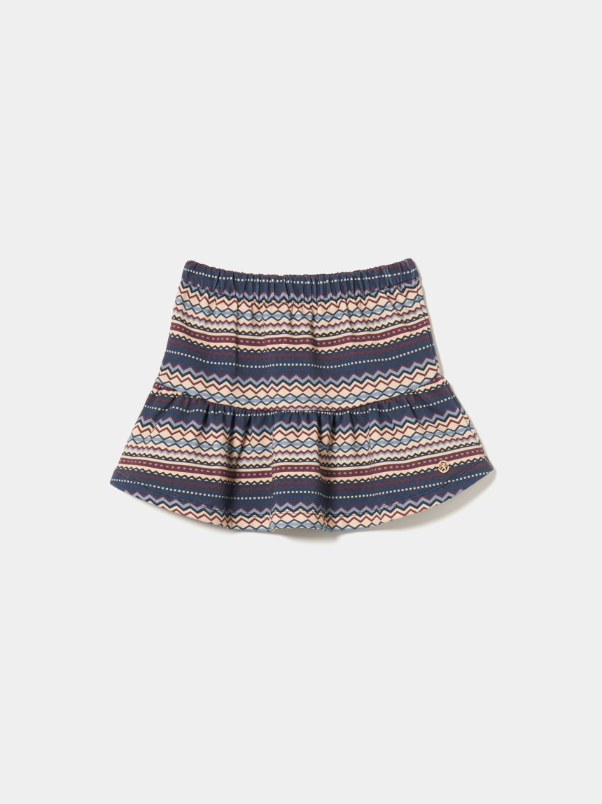 Saia estampada cintura elástica