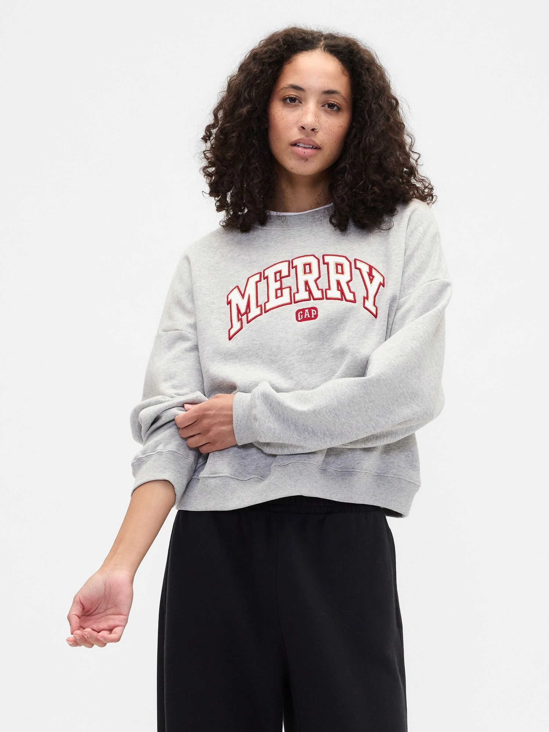 Gap Oversized Christmas Graphic Sweatshirt