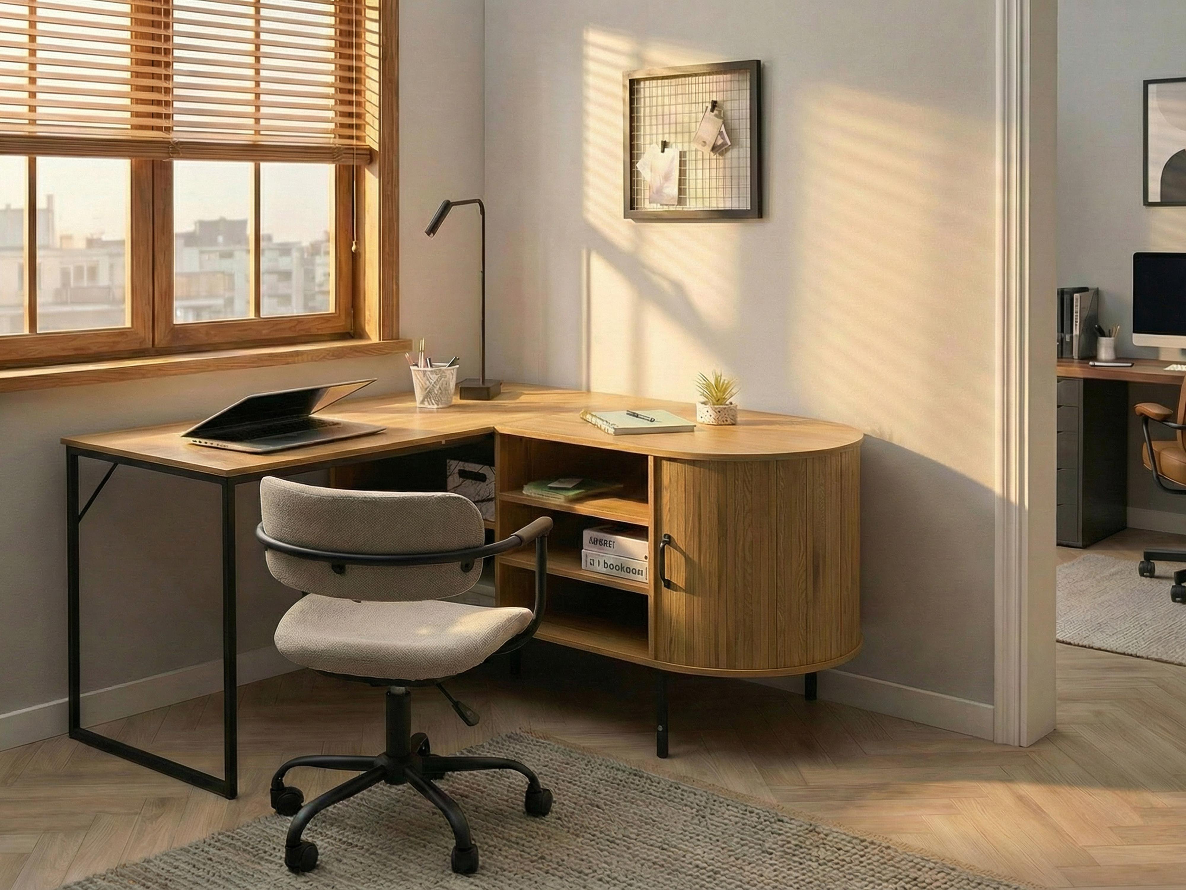 Hoekbureau SOLARI Lichtbruin 140 cm 140 cm