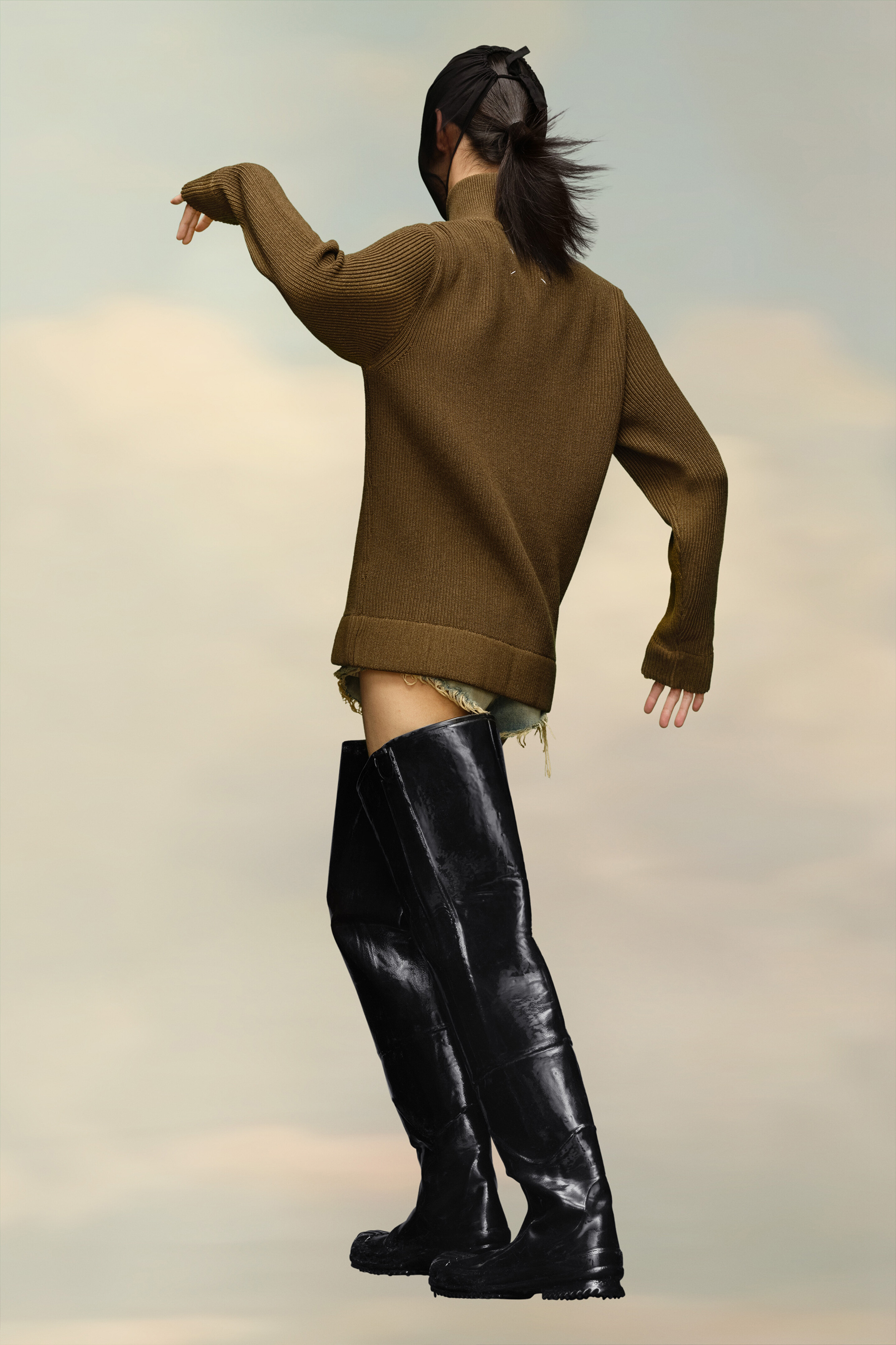 Cardigan zippé en maille Olive