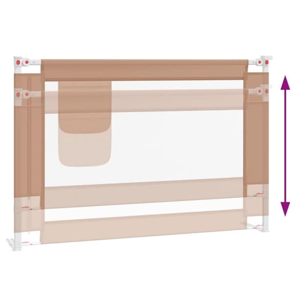 vidaXL Sengehest småbarn gråbrun 100x25 cm stoff