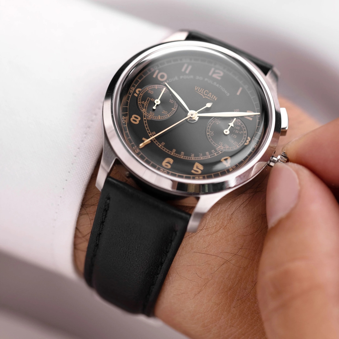 Vulcain Monopusher Heritage Black 39mm