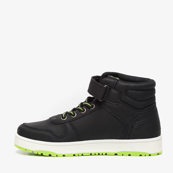 Blue Box hoge jongens sneakers zwart/neon groen