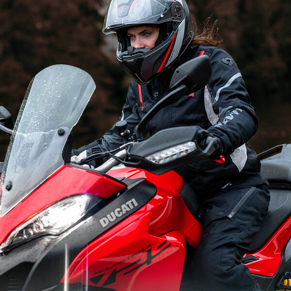 Rev'it - Veste femme Horizon 3 H2O Ladies Noir / Gris Clair / Rouge