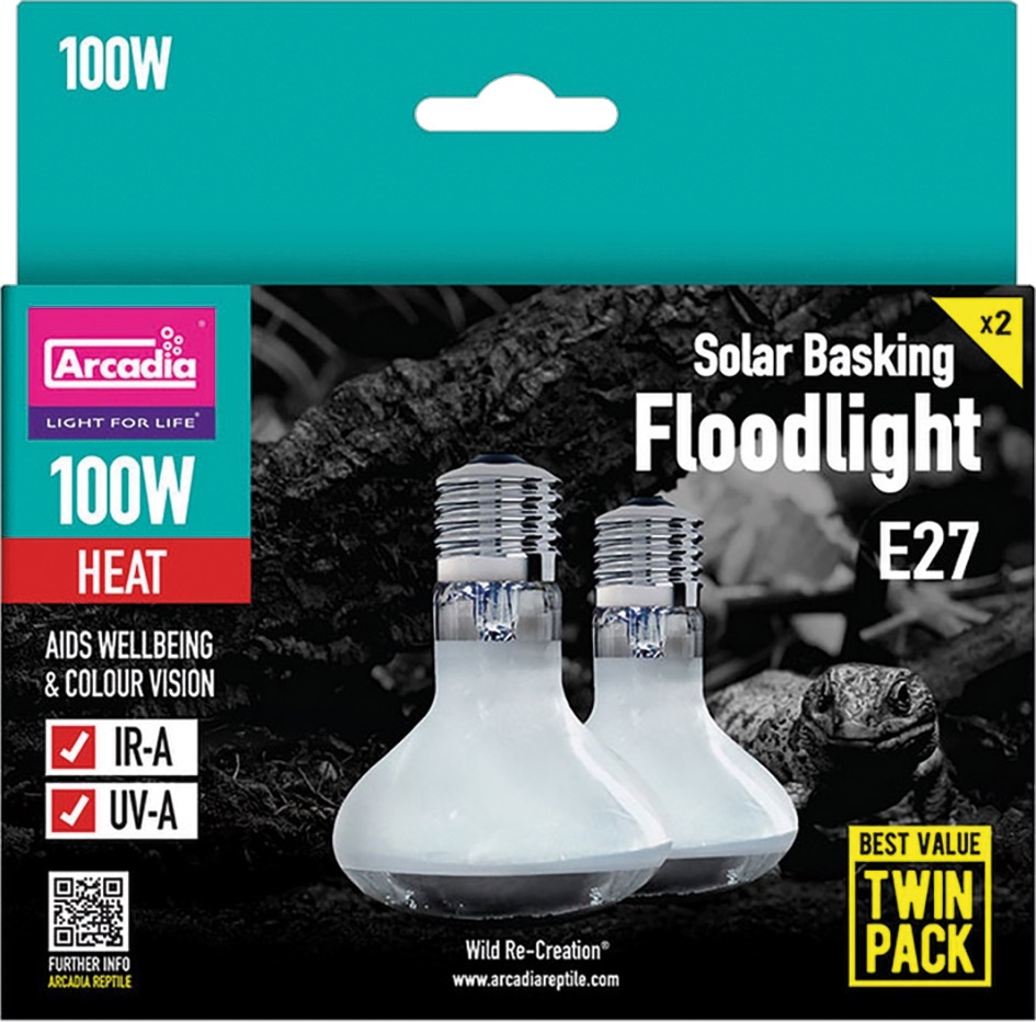 Arcadia Arcadia Floodlight Zonlichtlamp 100W Twin Pack