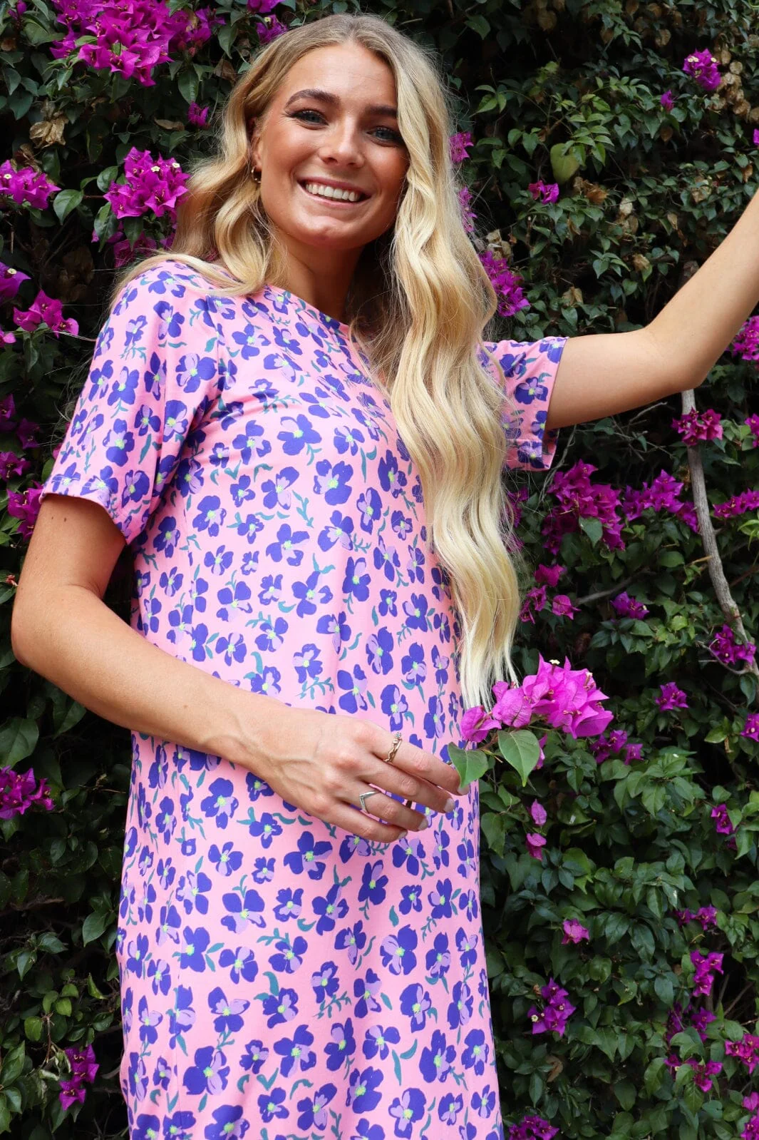 Liberte Alma-Tshirt-Dress pink purple flower