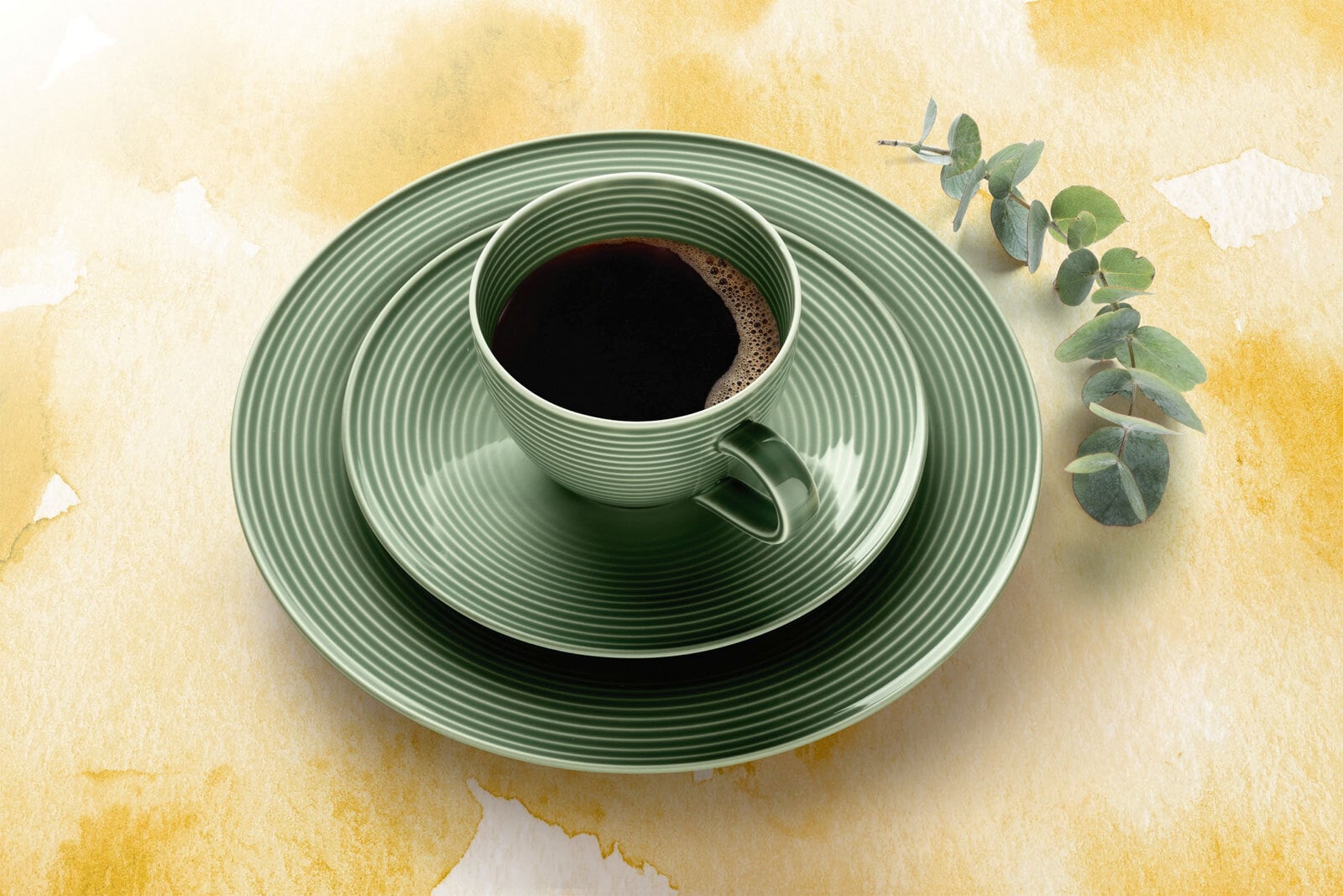 Seltmann Weiden Kaffeeservice BEAT COLOR GLAZE 18-teilig salbeigrün