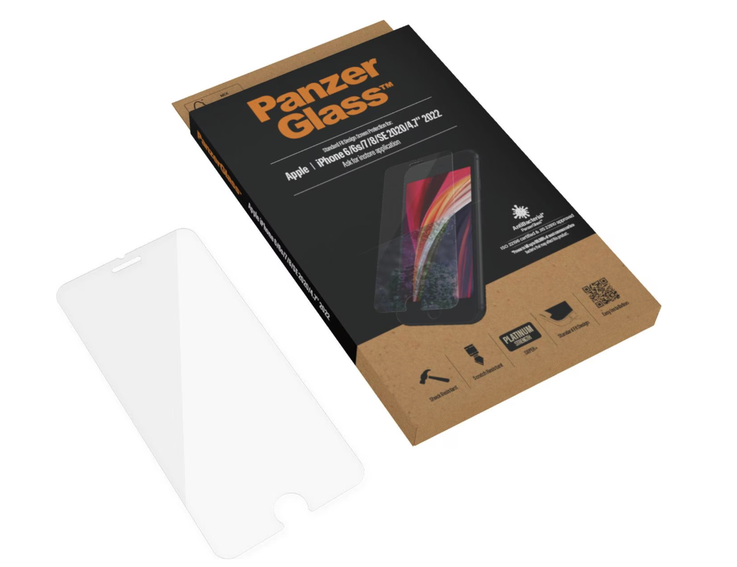 iPhone SE (2022/2020) / 8 / 7 Antibakterielle Panzer Glas Displayschutz Case Friendly (2684)