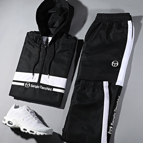 Pantalon Jogging A Bandes Abita 39145 Noir Blanc