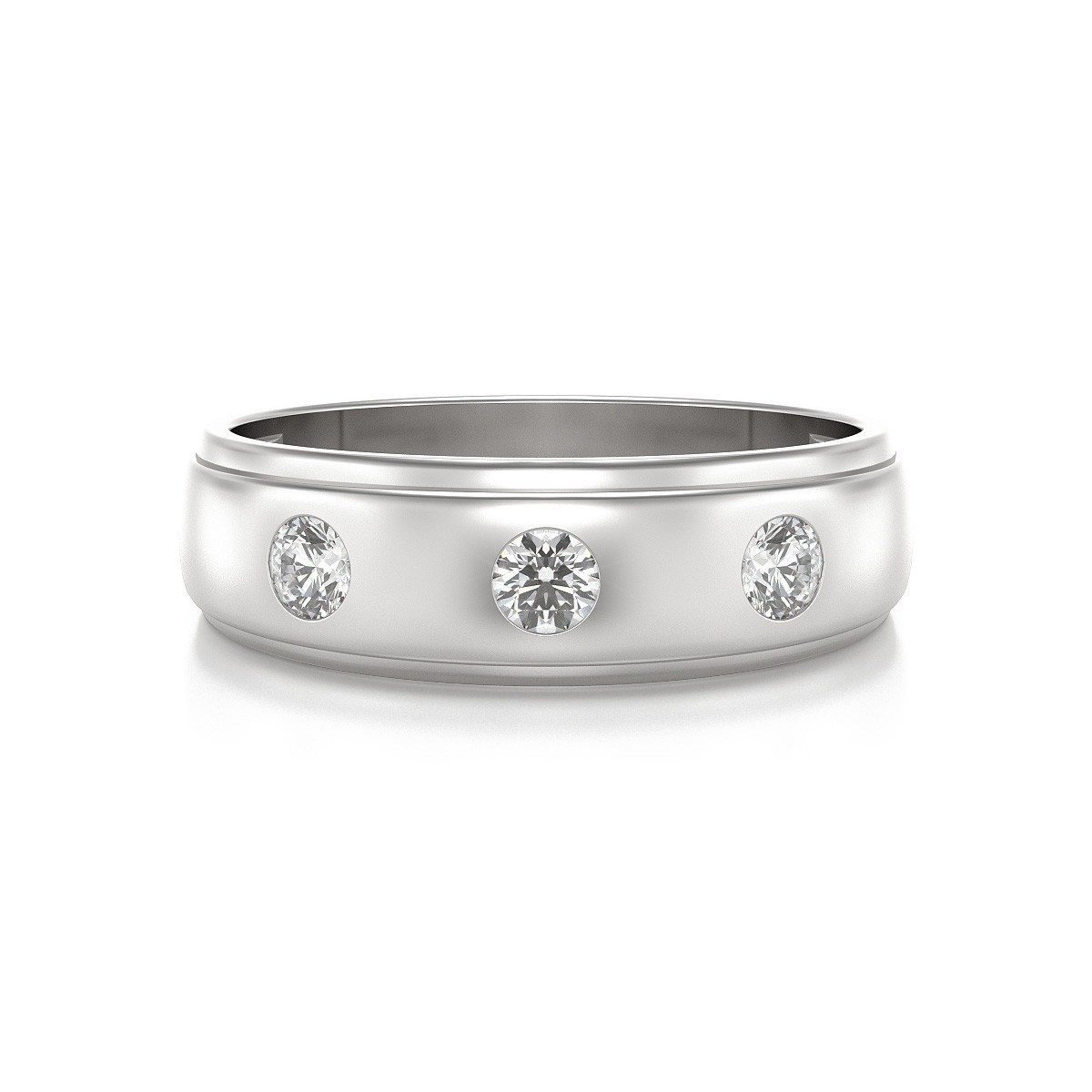 Alliance ADEN Homme Or 585 Blanc Diamants 5.6grs