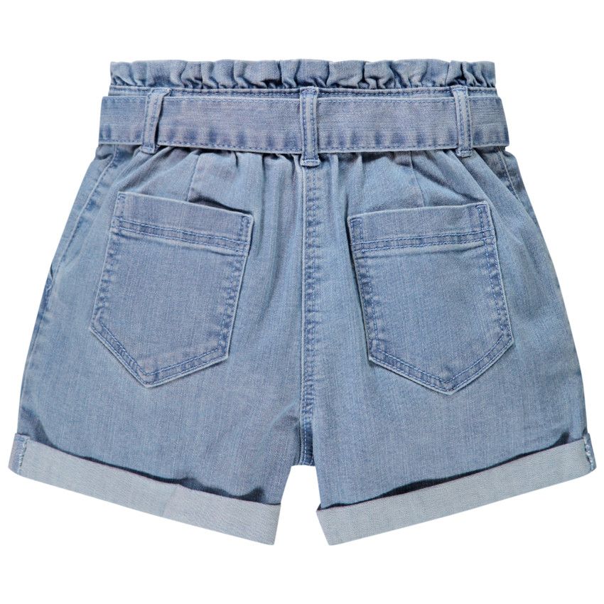 Short en jean taille haute pour enfant fille - Bleu
