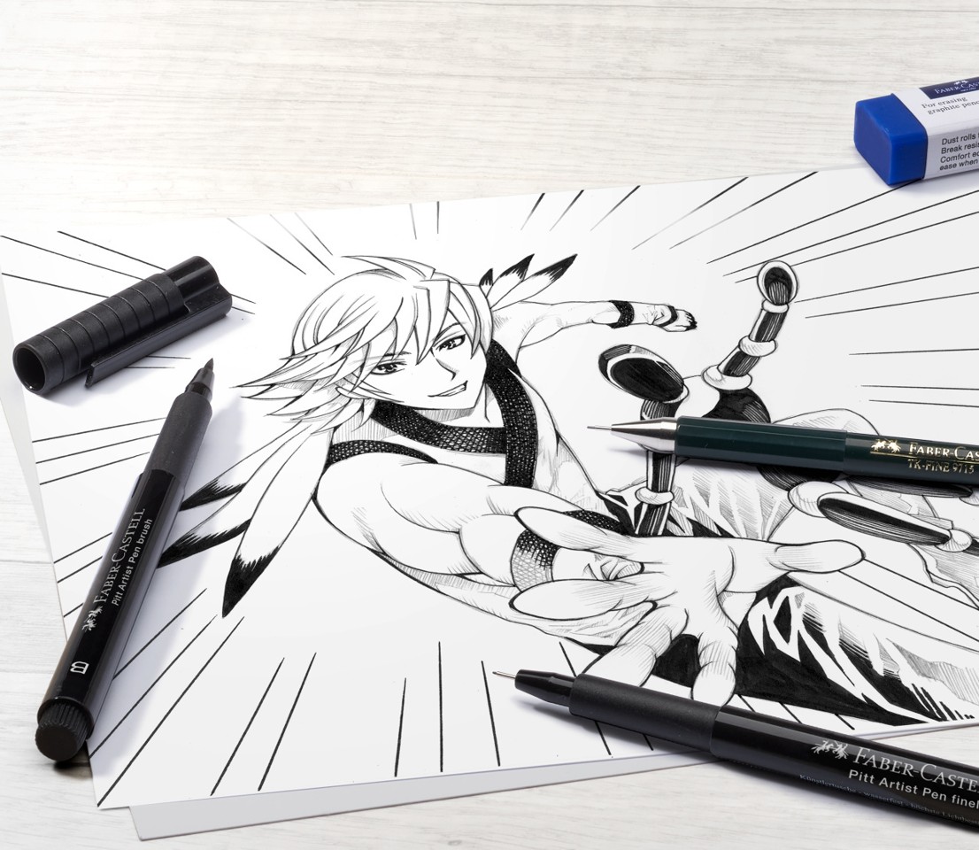 Faber-Castell - Pitt Artist Pen India ink pen, Manga Starter Sæt (167152)