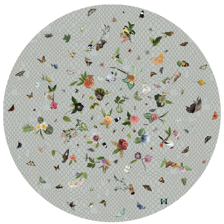 Moooi Carpets Garden of Eden Round Netting grey vloerkleed 350