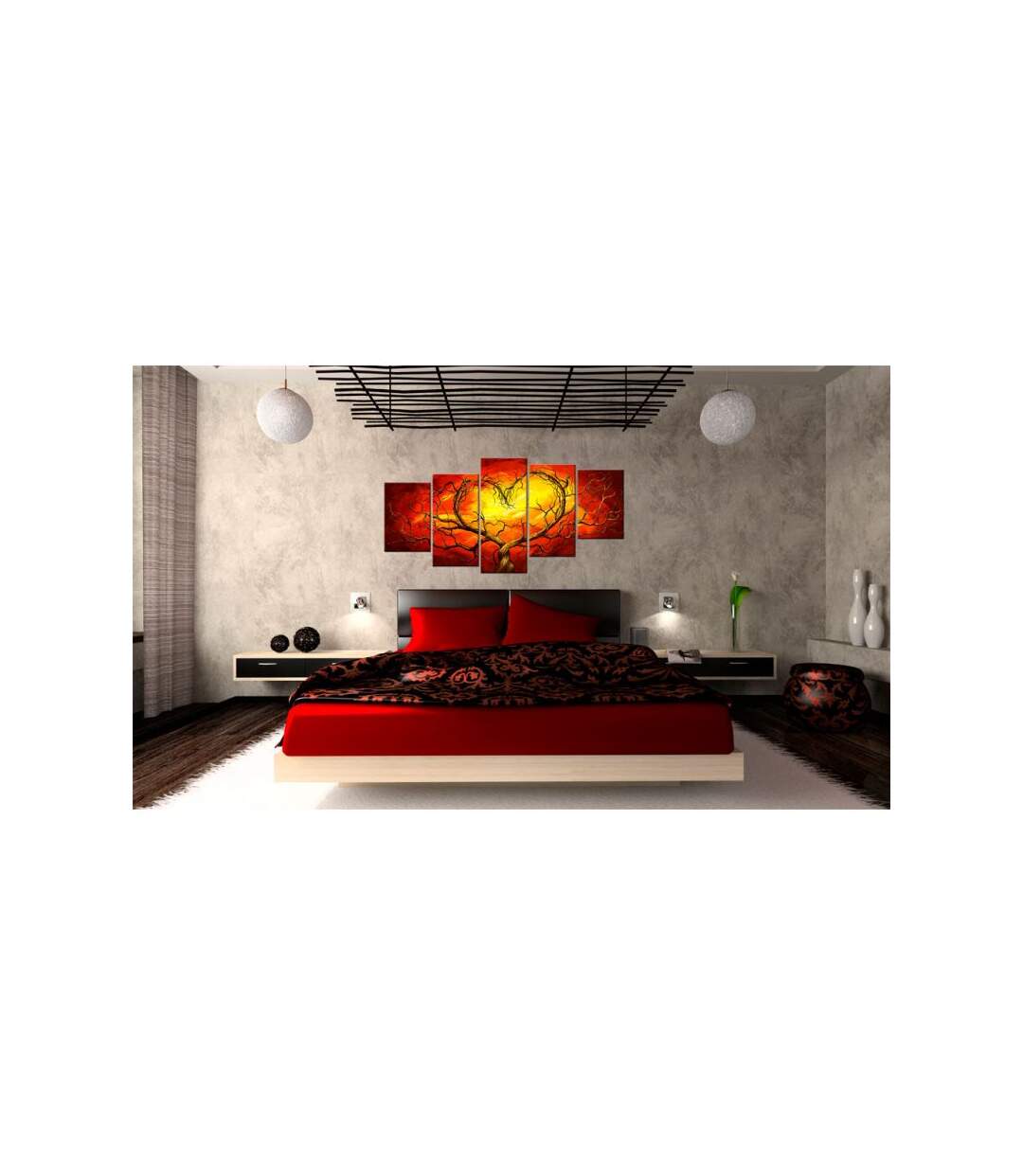 Paris Prix - Tableau Imprimé coeur Brûlant 100x200cm