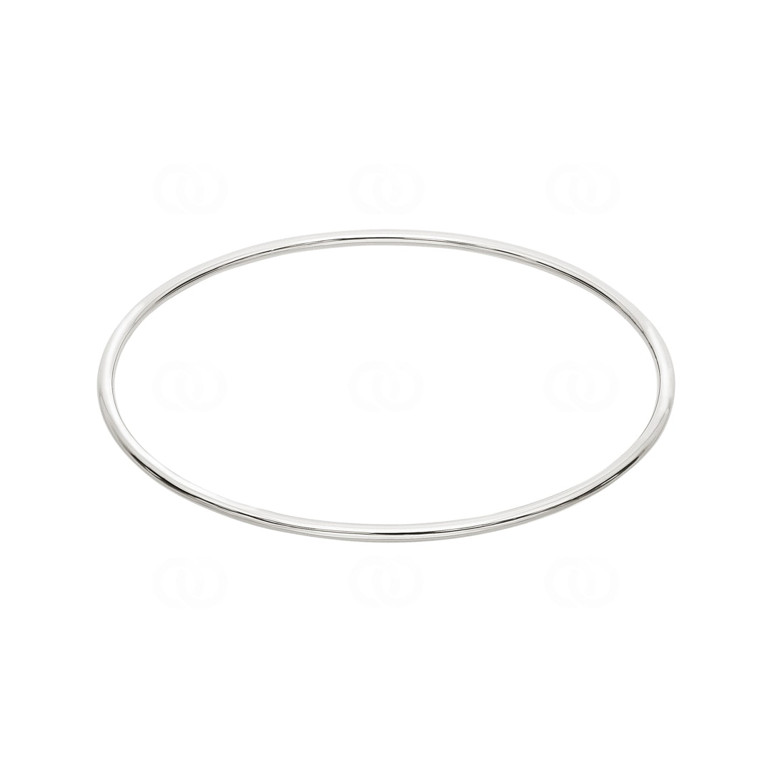 Armreif rund 750/18 K Weissgold massiv