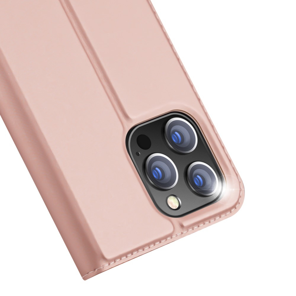 iPhone 15 Pro Wallet Cover Leder Tasche - Roségold