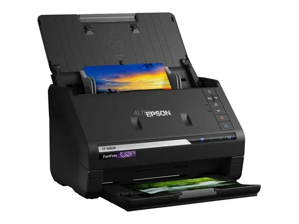 Epson FastFoto FF-680W - Dokumentscanner - Contact Image Sensor (CIS) - Duplex - A4 - 600 dpi x 600 dpi - op til 45 ppm (mono) / op til 45 ppm (farve) - ADF (100 ark) - USB 3.0, Wi-Fi(n)
