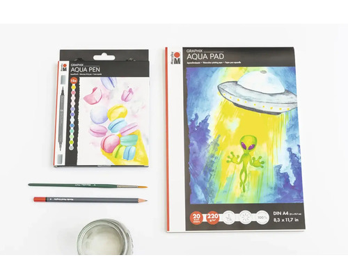 Marabu Aqua Pad GRAPHIX, DIN A4, 220 g/m², 20 vellen