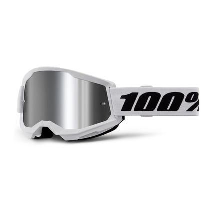 Masque cross 100% STRATA 2 Blanc - Mirror Silver 2025 - Blanc