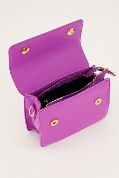 Paarse leather look crossbody tas