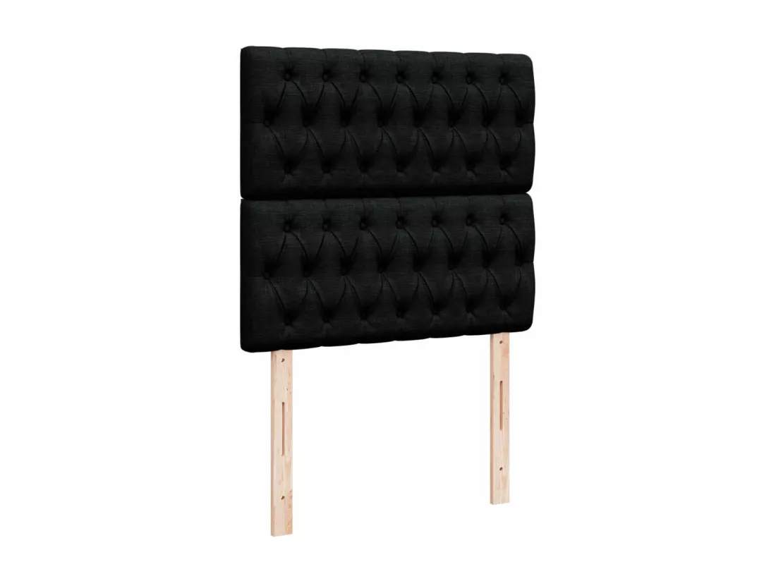 Sommier à lattes de lit avec matelas Noir 90x190 cm Tissu