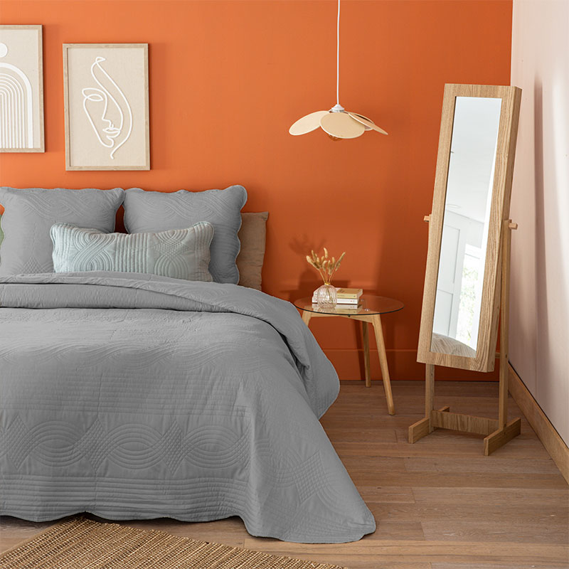 Couvre lit Boutis 'Wave' gris