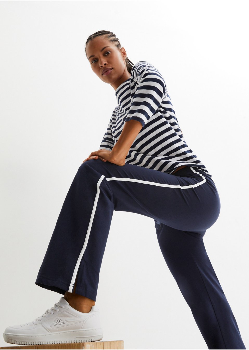 Pantalon fluide extensible, coupe droite