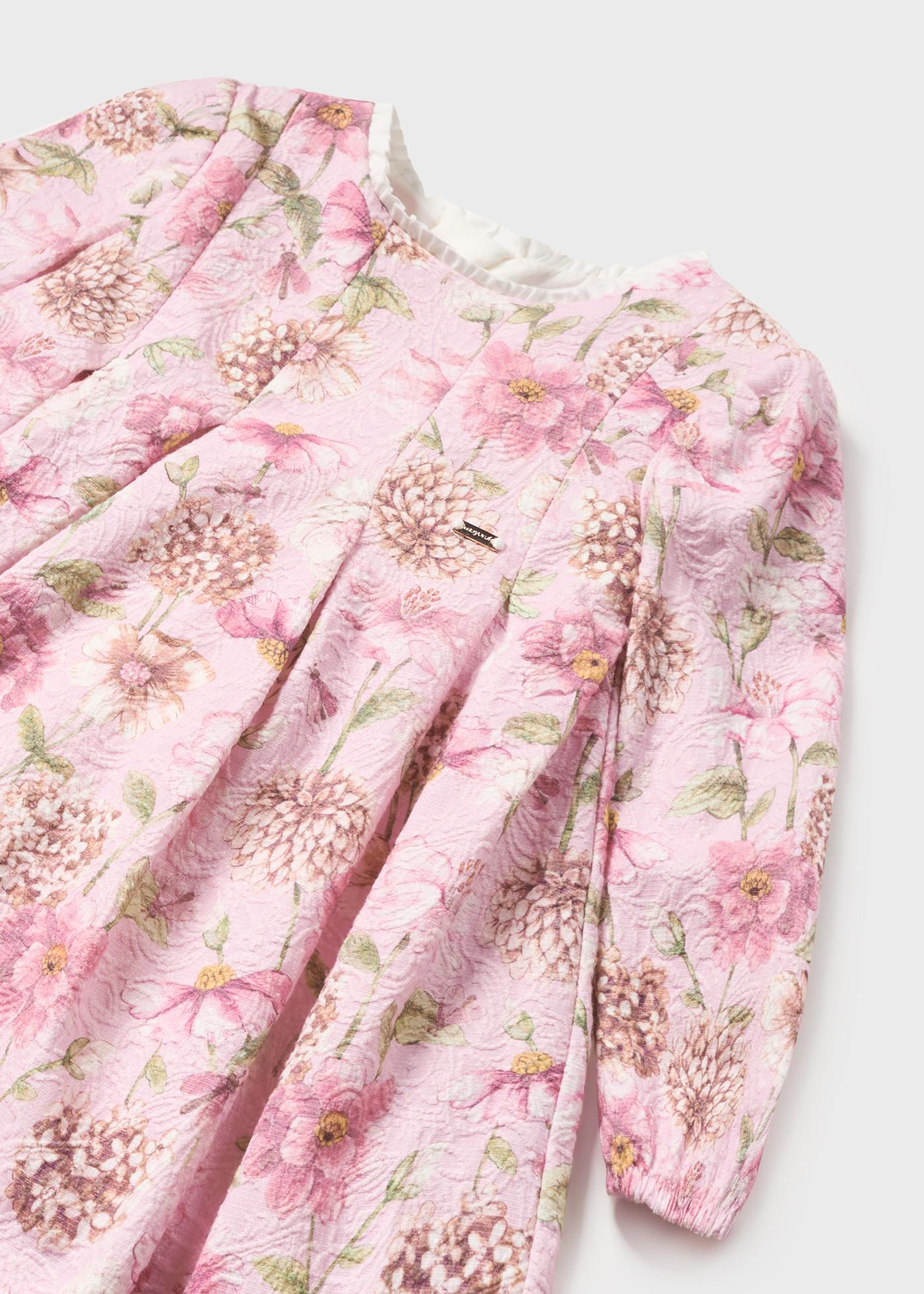 Vestido infantil com estampa jacquard