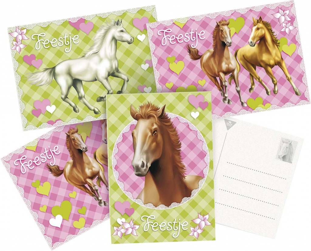 Paarden Uitnodigingen Party 6st