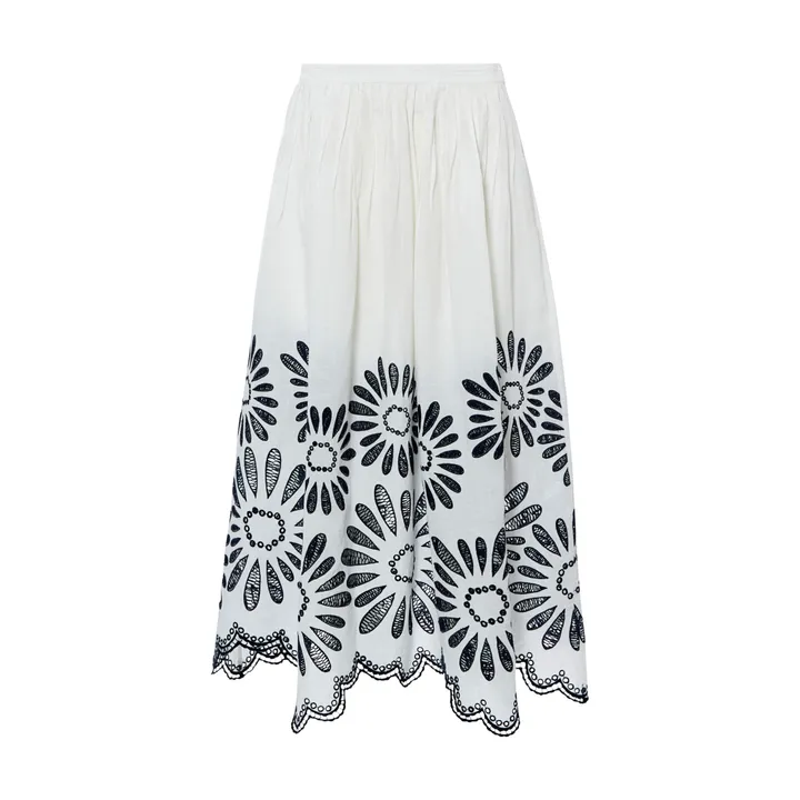 Ulla Johnson Jupe Annisa Lin et Coton | Blanc