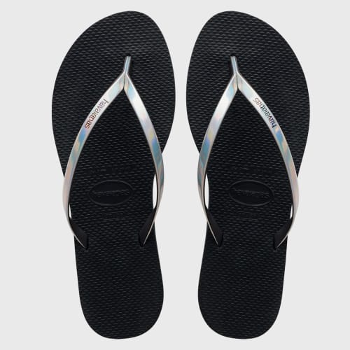 Tongs Femme You Metallic Noir Iridescent