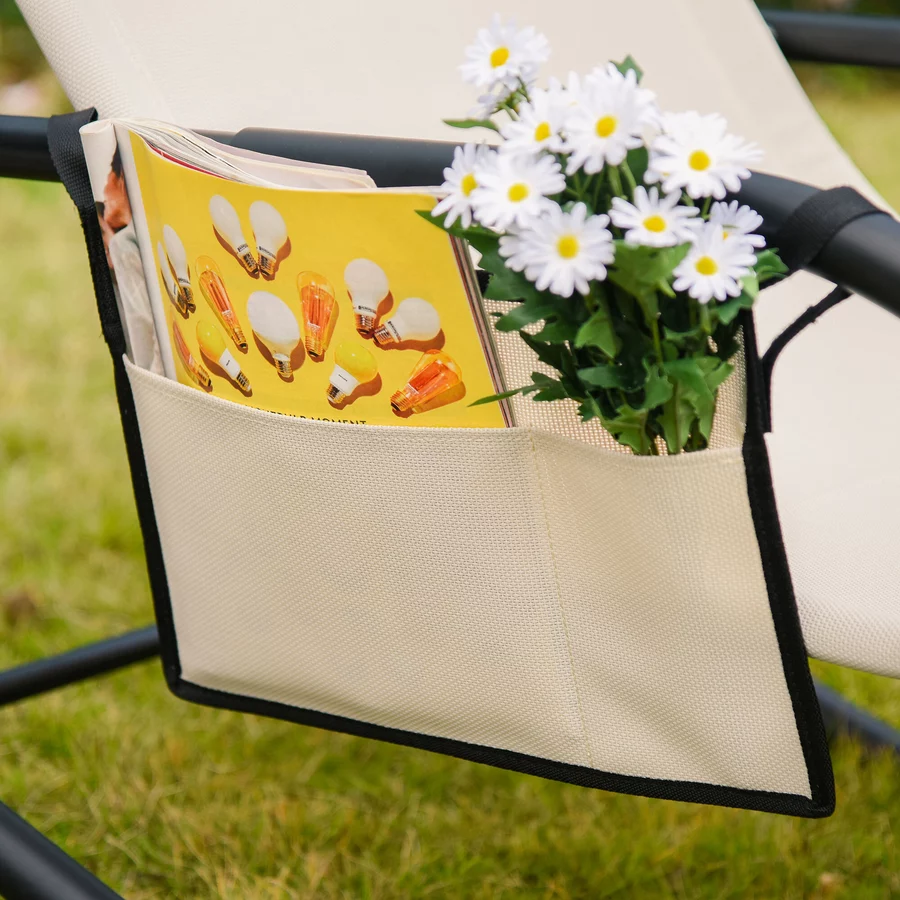 Outsunny Schaukelstuhl atmungsaktive Mesh-Gewebe beige