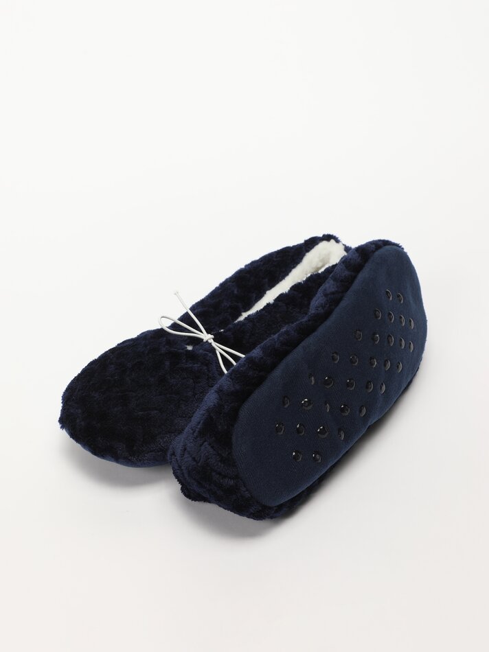 Pantufa felpuda - Azul-marinho