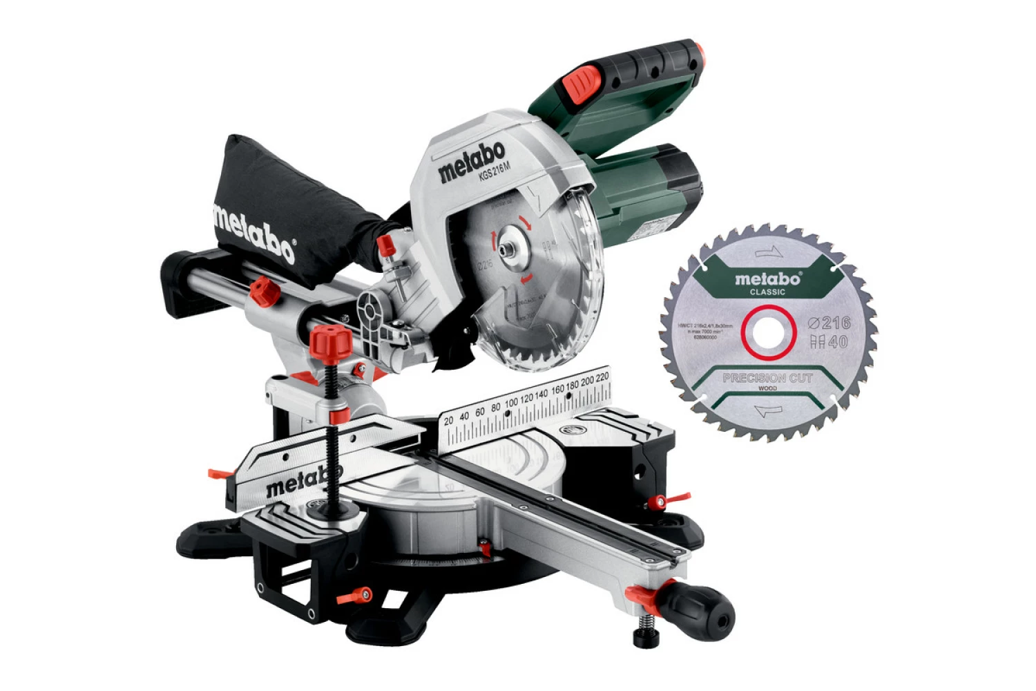 Metabo KGS 216 M Afkortzaag - 1500W - 216 x 30mm - Quick hendel - met extra zaagblad
