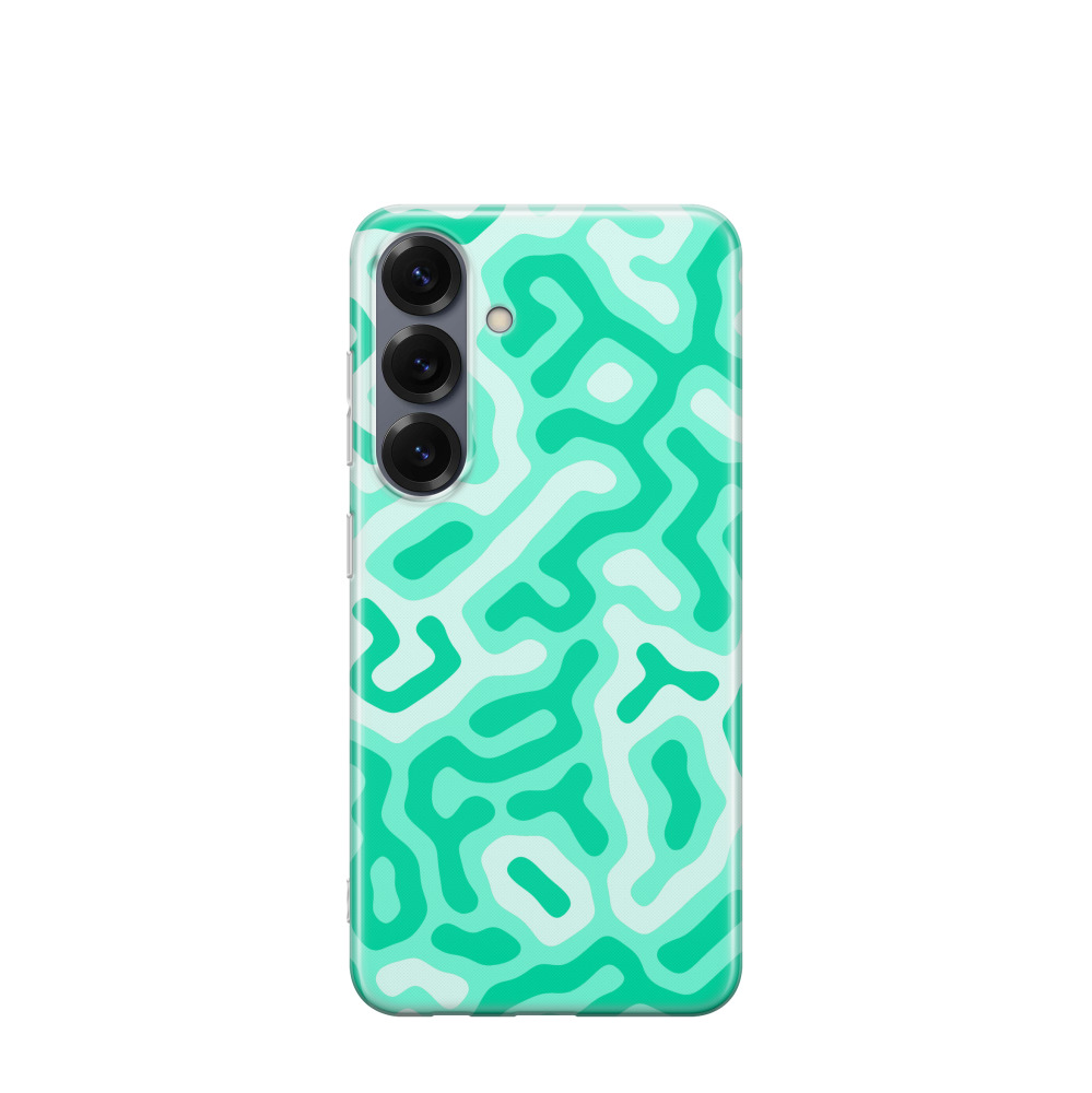 Samsung Galaxy S25 Gummi Hülle Mystisches Labyrinth 2 - Türkis